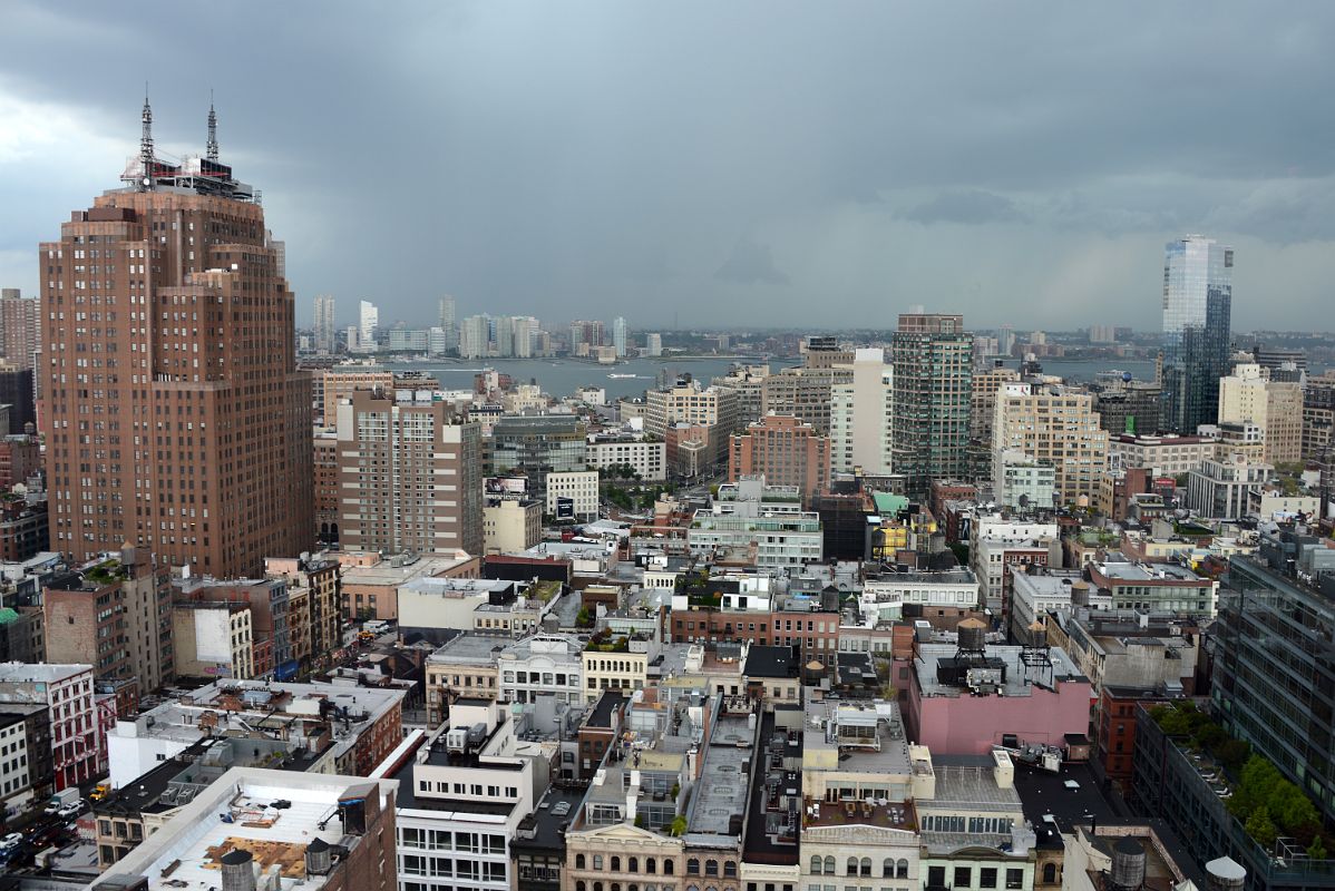 08-08 AT and T Long Distance Building 32 Avenue of the Americas, Trump Soho From Rooftop NoMo SoHo New York City